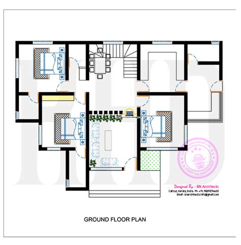 contemporary house  floor plan  bn architects kerala home