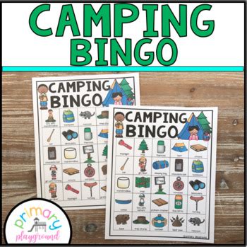 camping bingo  primary playground teachers pay teachers
