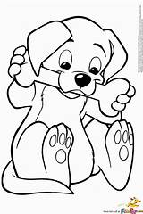 Coloring Puppy Pages Puppies Outline Print Comments sketch template