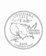 Louisiana Quarter Coloring State Pages Back Printables States Usa Go Print Next La sketch template