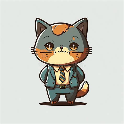 funny business kitty   colorful background generative ai stock
