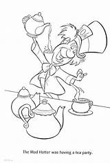 Wonderland Alice Coloring Pages Mad Hatter Tea Party Cup Getcolorings Color Printable sketch template