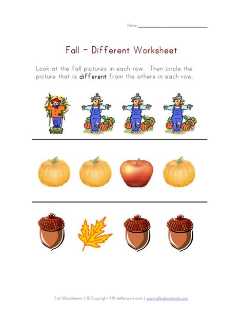fall  worksheet worksheet  pre  st grade lesson planet