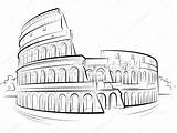 Colosseum Rome Drawing Italy Stock Simple Vector Roma Coliseu Do Sketch Colosseo Coloring Template Pages Travel Cityscape Visit Desenhos Choose sketch template