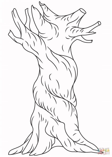tree log coloring page