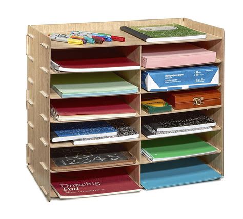 adiroffice wood home office paper storage  shelf file desk stand