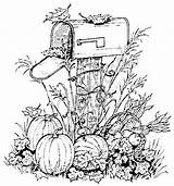 Coloring Pages Autumn Fall Harvest Pumpkins Adult Mailbox Thanksgiving Rubber Scene Halloween Stamp Northwoods Pumpkin Stamps P759 Sheets Color Colouring sketch template