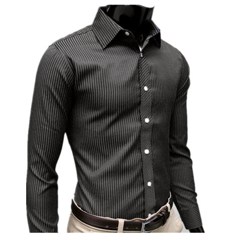 New Mens Casual Striped Shirt Long Sleeve Luxury Stylish