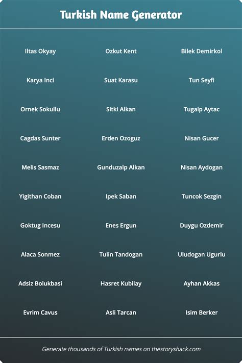 turkish  generator random turkish names