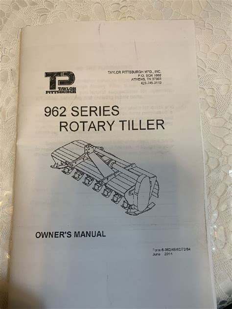 taylor pittsburgh  series rotary tiller operators manual ebay