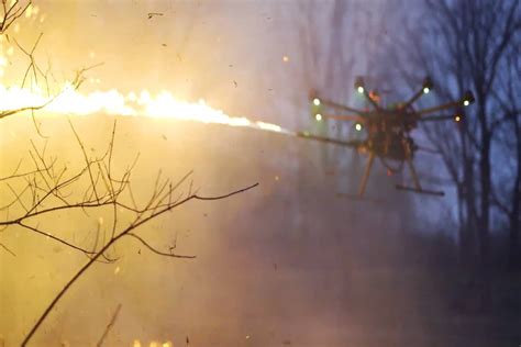 drone fitted   flamethrower   commercially av