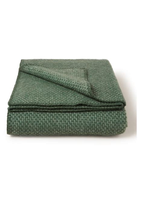 klippan domino plaid van lamswol    cm groen de bijenkorf plaid groen deken
