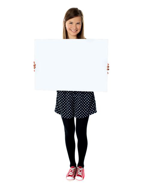 girl holding banner png image png play