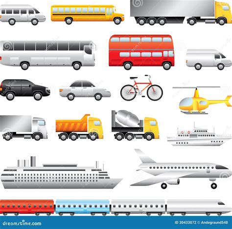 transport big detailed set stock vector illustration  airport