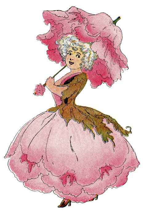 graphics fairy llc vintage image flower fairy pink peony