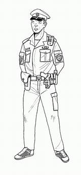 Coloring Police Man Policeman Pages Printable Kids Popular sketch template