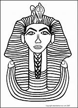 King Tutankhamun Tut Ancient Drawing Egypt Coloring Pharaoh Colouring Mask Egyptian Draw Pages Sketch Sarcophagus Costume Tomb Fashion Kids Nefertiti sketch template