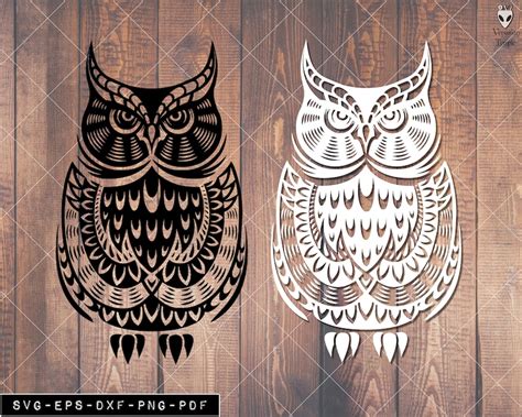 zentangle owl owl svg mandala doodle cricut vinyl etsy