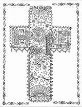 Crosses Adults Soothe Zentangle Religioso Church sketch template