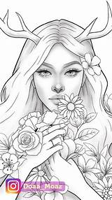 Sketches Drawing Girls Cute Printable Colouring sketch template