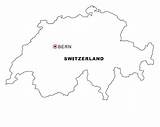 Map Switzerland Coloring Svizzera Color sketch template