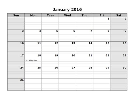 2016 monthly calendar template 08 free printable templates