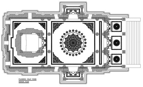 architecture temple floor design plan autocad file cadbull