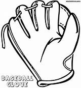 Glove Baseball Coloring Pages Colorings sketch template