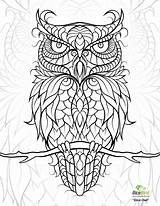 Coloring Pages Printable Adult Owl Mandala Sheets Books sketch template