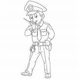 Doorman Policeman Officer sketch template