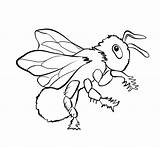 Coloring Clipart Bees Cartoon Bee Library Clip sketch template