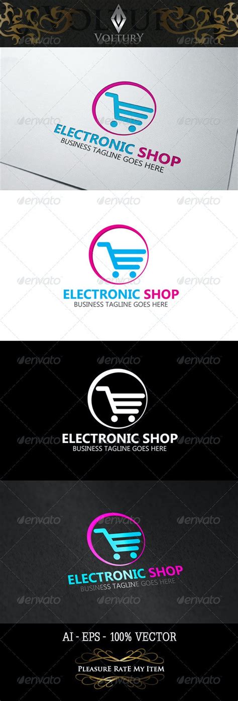 electronic shop logo  voltury graphicriver