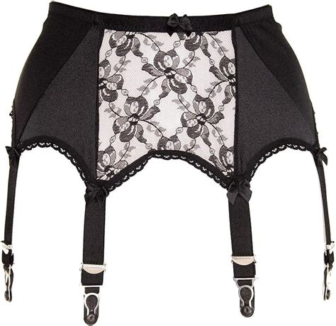 stockings hq women s classic 8 strap lace front suspender belt amazon