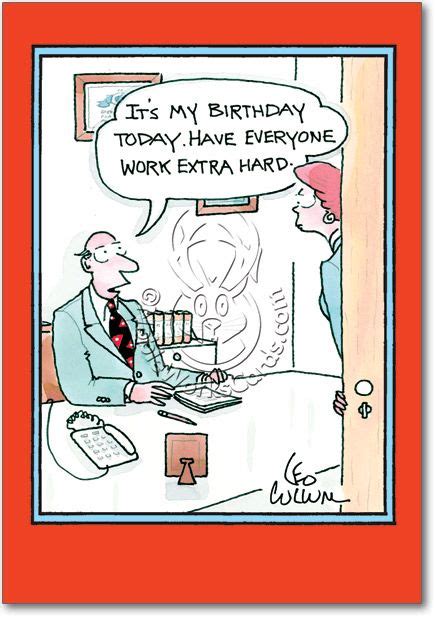 work extra hard card funny cartoons   birthday workplace humor