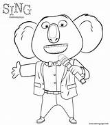 Coloring Sing Movie Pages Printable Color sketch template