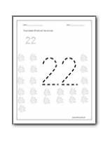 Number 22 Worksheet Worksheets Trace Numbers Color Preschool Kindergarten sketch template