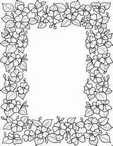 Coloring Flower Pages Border Frames Borders Craft Embroidery Frame Patterns Print Cadre Adult Kids Templates Parchment Template Books Floral Fun sketch template