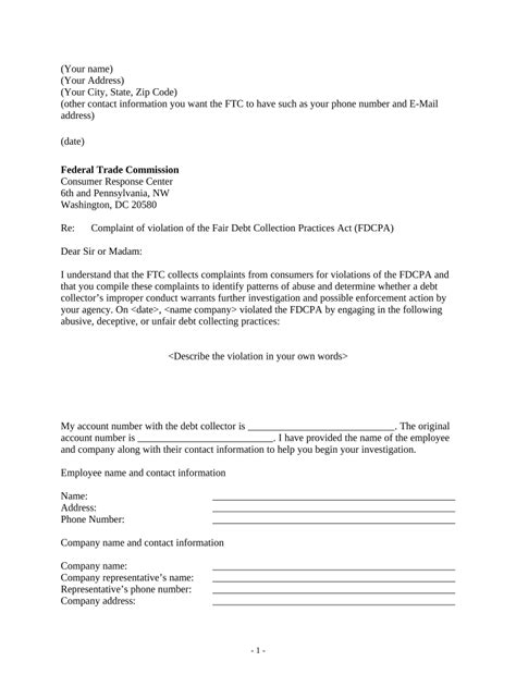fair debt act letter form fill   sign printable  template