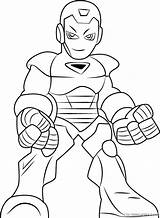Superheroes Coloring4free Iron Sonriente Hierro sketch template