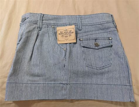 New Size 3 4 Womens Pleated Pinstripe Jean Skirt By Route 66 Denim Pin