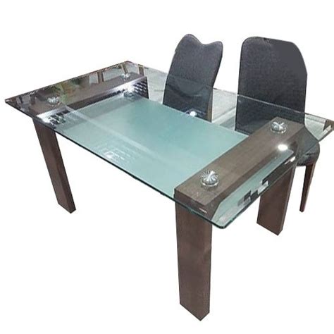 seater rectangular glass dining table set size  feet rs