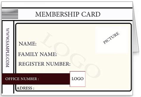 membership card template template business