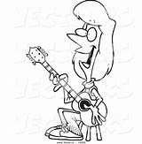 Stool Outlined Guitarist Toonaday sketch template