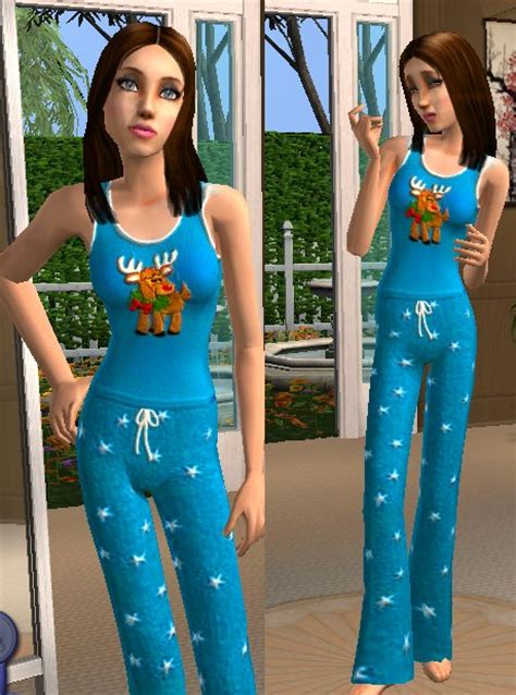 mod the sims christmas pajamas for teen