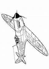 Coloring Ww2 Pages Wwii War Planes Airplane Kids Spitfire Plane Printable Colouring Fun Aircraft Hurricane Drawing Aircrafts Outline 1940 Sheets sketch template