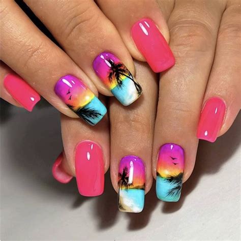 tropical nail designs beach nail designs colorful nail designs