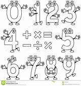 Zahlen Numeros Matematica Karikatur Algebra Lustige Escola Colouring Números Escolha Alfabetos sketch template