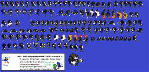 Dark Knuckles The Echidna Sonic Advanced 2 Sprite By