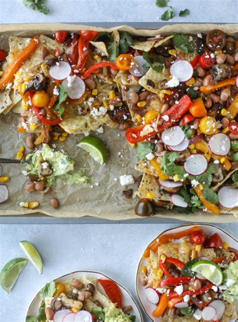 Veggie Fajita Sheet Pan Nachos How Sweet It Is