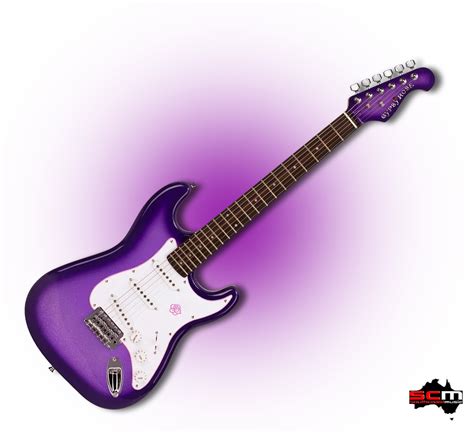 gypsy rose strat style electric guitar  size  gig bag strap picks stardust purple burst